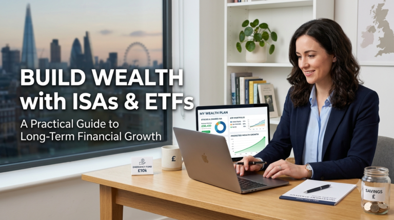 UK professional creating a plan for building wealth with ISAs and ETFs
